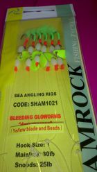 Shamrock Bleeding Gloworm Rig with beads and blades